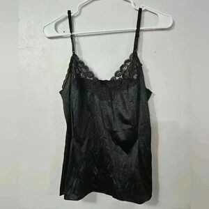 EUC! Vanity fair chemise black tank top!